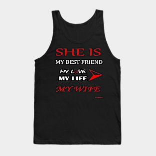 Men Valentine's T-Shirt "She is my Wife" - Aurora's Tank Top